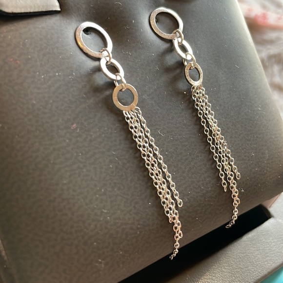 925 Sterling Silver Waterfall Dangling push-back Earrings | NWOT - Picture 3 of 4